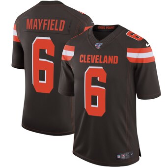 Men's Cleveland Browns #6 Baker Mayfield Brown 2019 100th Season Vapor Untouchable Limited Stitched NFL Jersey